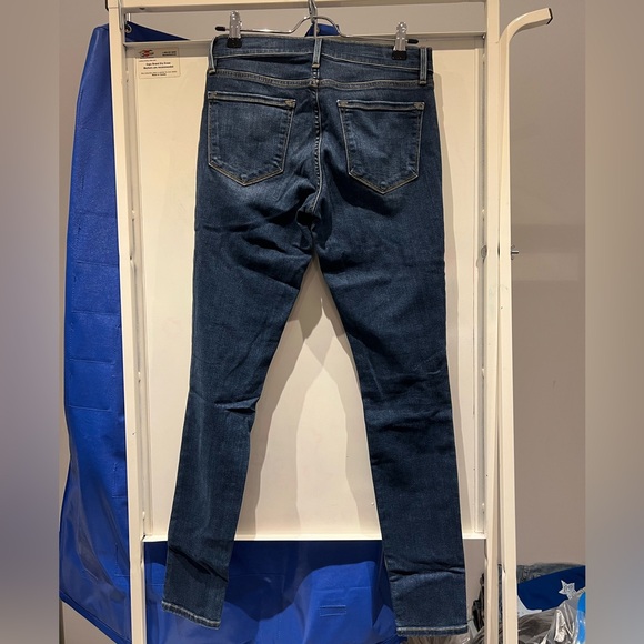 FRAME Skinny Blue Ripped Jeans - Picture 2 of 4